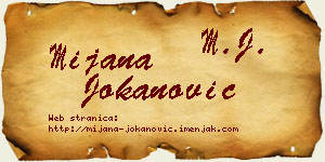Mijana Jokanović vizit kartica